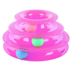 Trilaminar Pet Toys Cat Track Ball Dish Funny Disk Interactive Amusement Plate Cat Toy Game Play Disc Turntable Toy Cat Supplies