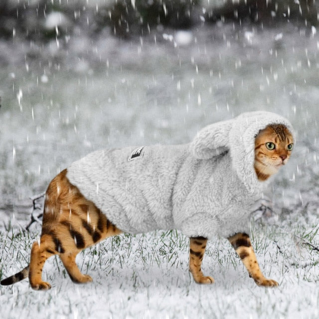 Warm Cat Clothes Winter Pet Puppy Kitten Coat Jacket For Small Medium Dogs Cats Chihuahua Yorkshire Clothing Costume Pink S-2XL